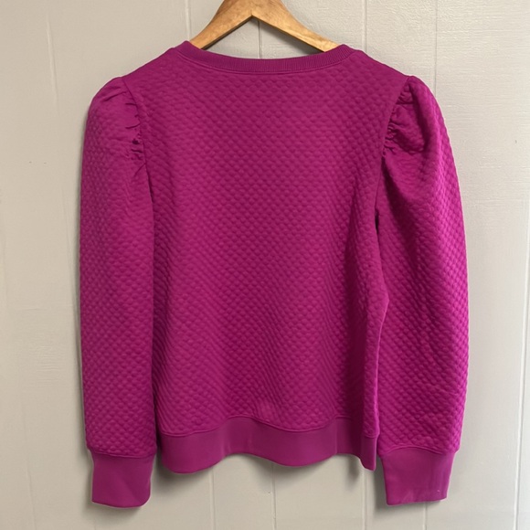 NWT Jodifl Vibrant Purple Textured Top Large New With Tags Puff Sleeve - Picture 11 of 13